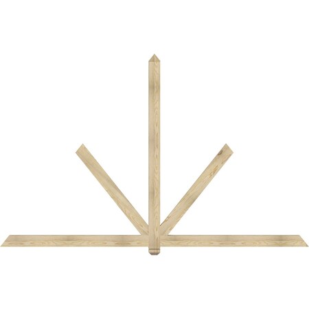 Ekena Millwork Kennewick Rough Sawn Timber Gable Bracket, Douglas Fir, 108"W x 68"H x 2"D x 4"F, 15/12 Pitch GBW108X68X0204KEN00RDF